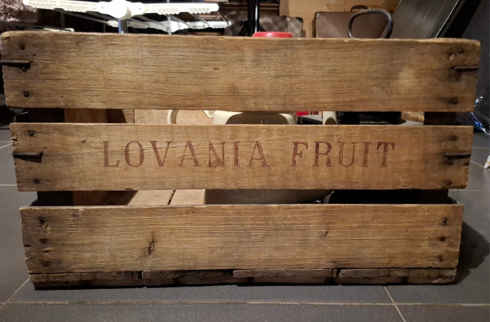 houten fruit bakken, Ophalen