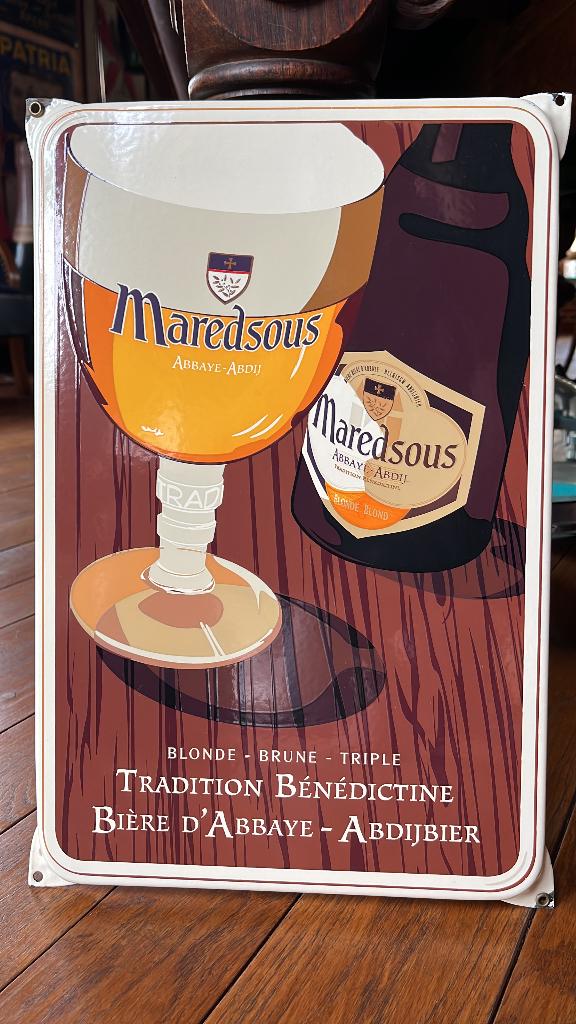 Émail Maredsous., Enlèvement ou Envoi, Comme neuf, Panneau publicitaire