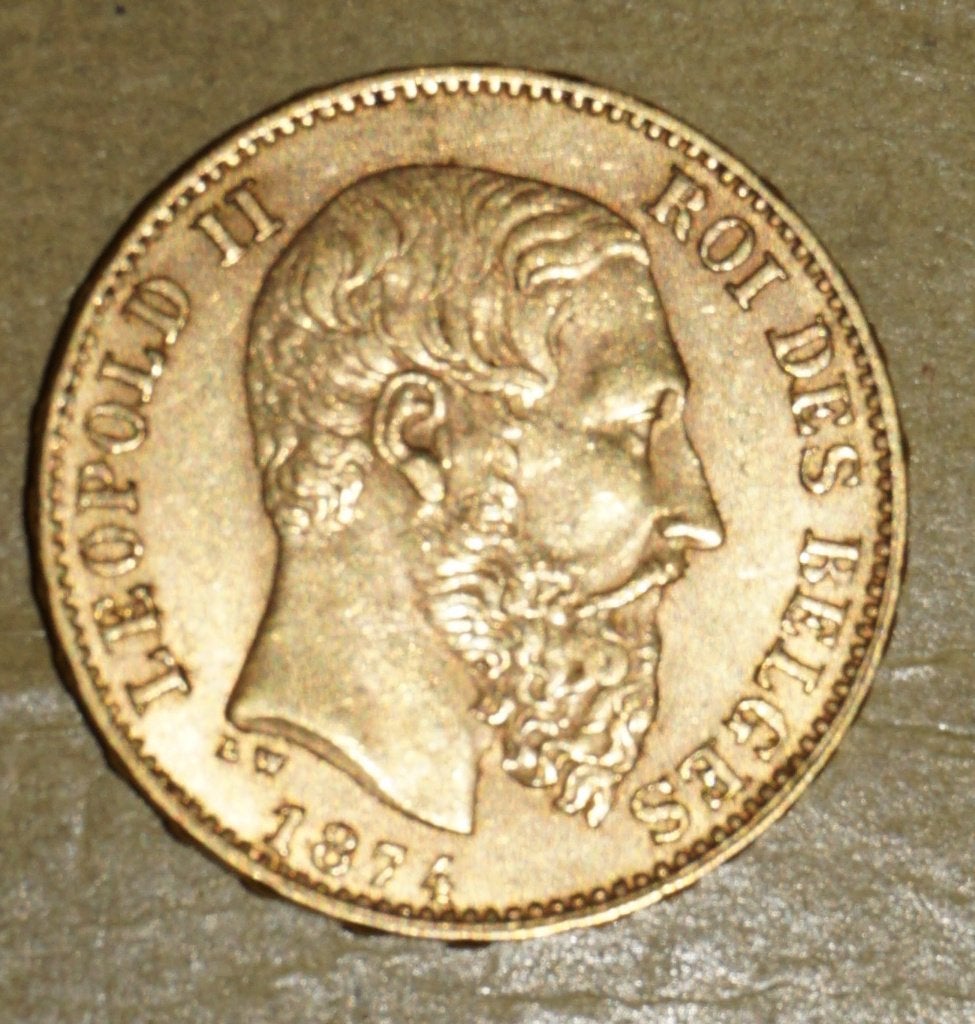 20 Frank goud, Leopold II, 1874, Verzenden, Goud, Losse munt, Goud