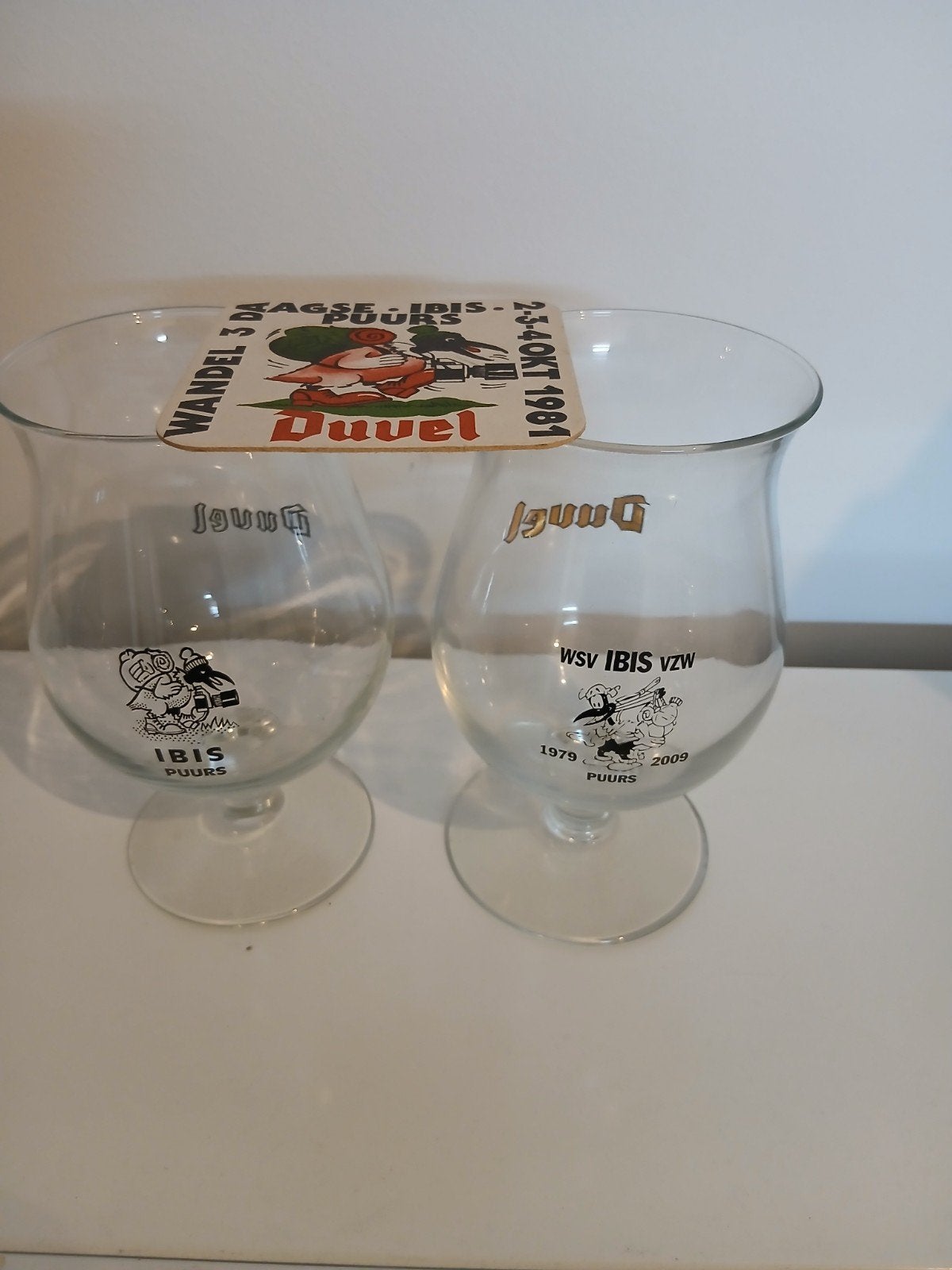 Duvel duo glazen ibis met viltje, Ophalen, Nieuw, Glas of Glazen, Duvel