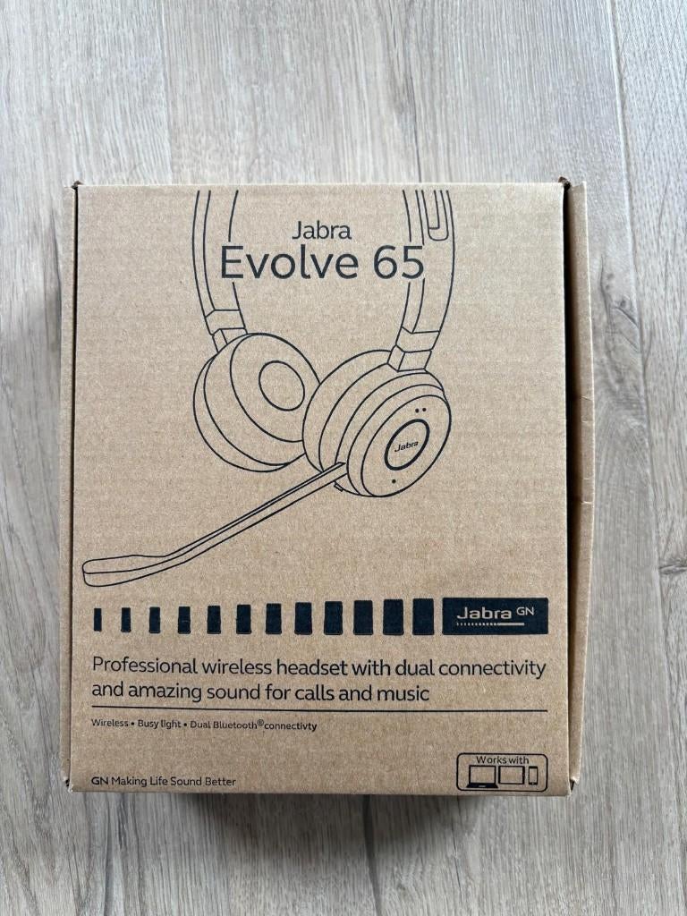 Jabra Evolve 65 draadloze headset, Computers en Software, Ophalen of Verzenden, Zo goed als nieuw, Jabra