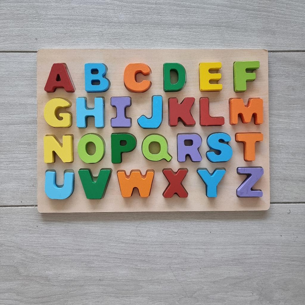 Houten letterpuzzel, Ophalen of Verzenden, Gebruikt, Overige typen