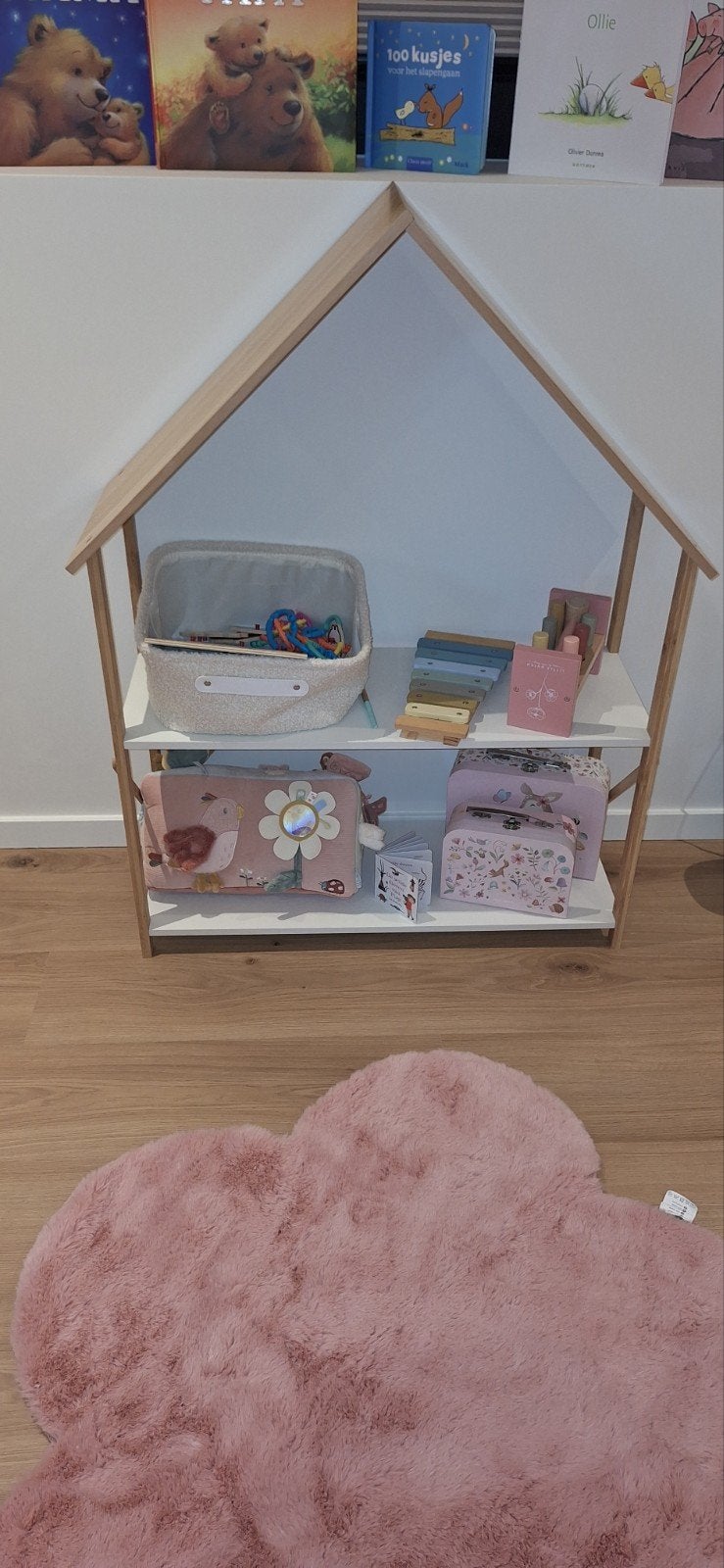 Houten huisje, Kinderen en Baby's, Speelgoed | Poppenhuizen, Ophalen, Zo goed als nieuw