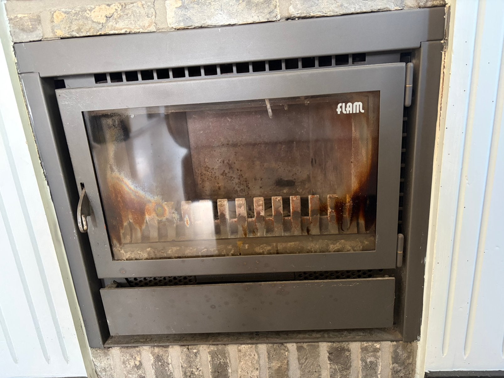 Hout kachel te koop, Huis en Inrichting, Ophalen, Gebruikt, Houtkachel, Inbouw