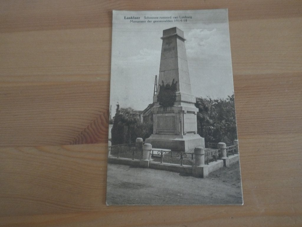 lanklaar monument der gesneuvelden 1914-18, Envoi, Non affranchie, Limbourg