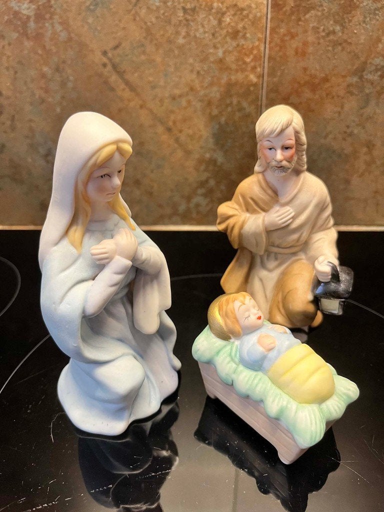 Statues de la Nativité Sainte Famille, Bisque Porcelaine, Antiquités & Art, Enlèvement ou Envoi