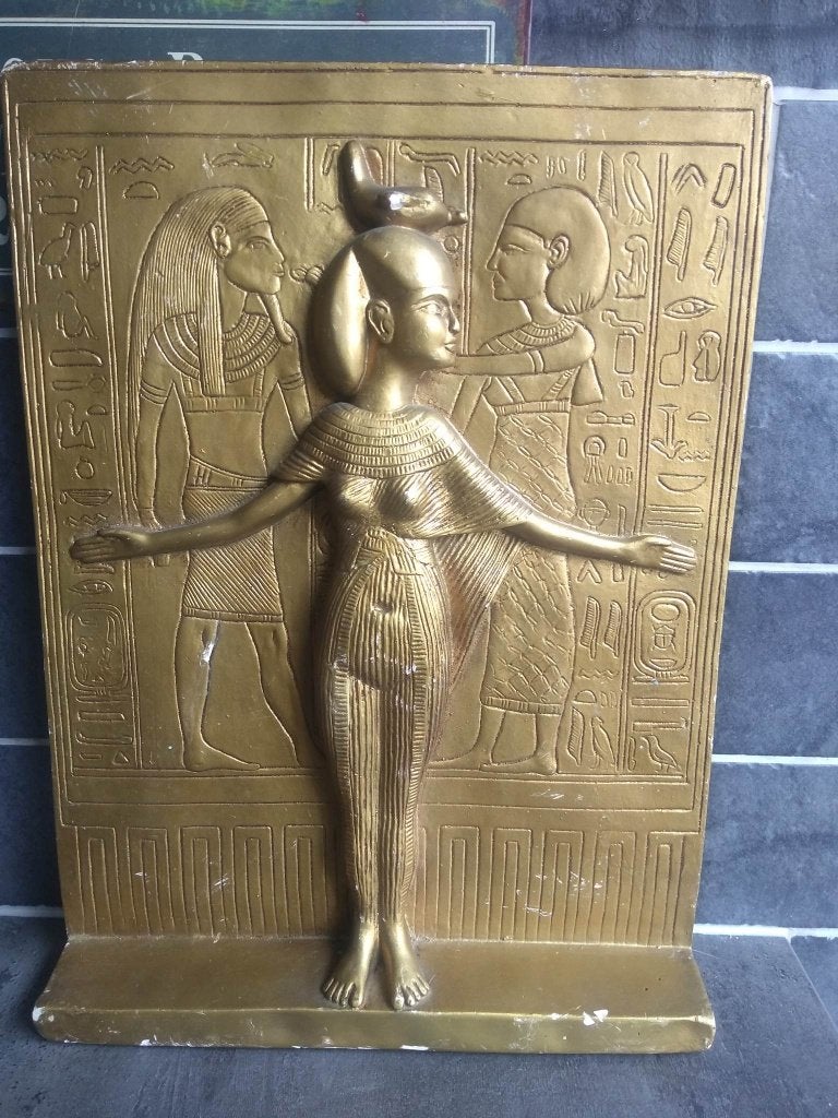Egyptische goudkleurige wanddecoratie, Huis en Inrichting, Ophalen of Verzenden