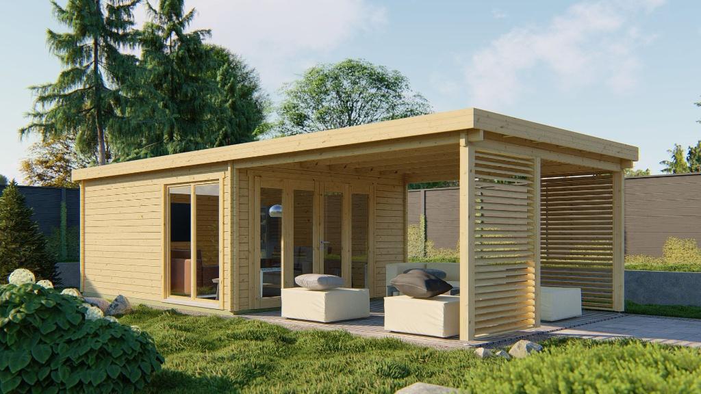 Blokhut - Tuinhuis Casper | 58 mm | vuren onbehandeld, Verzenden, Nieuw