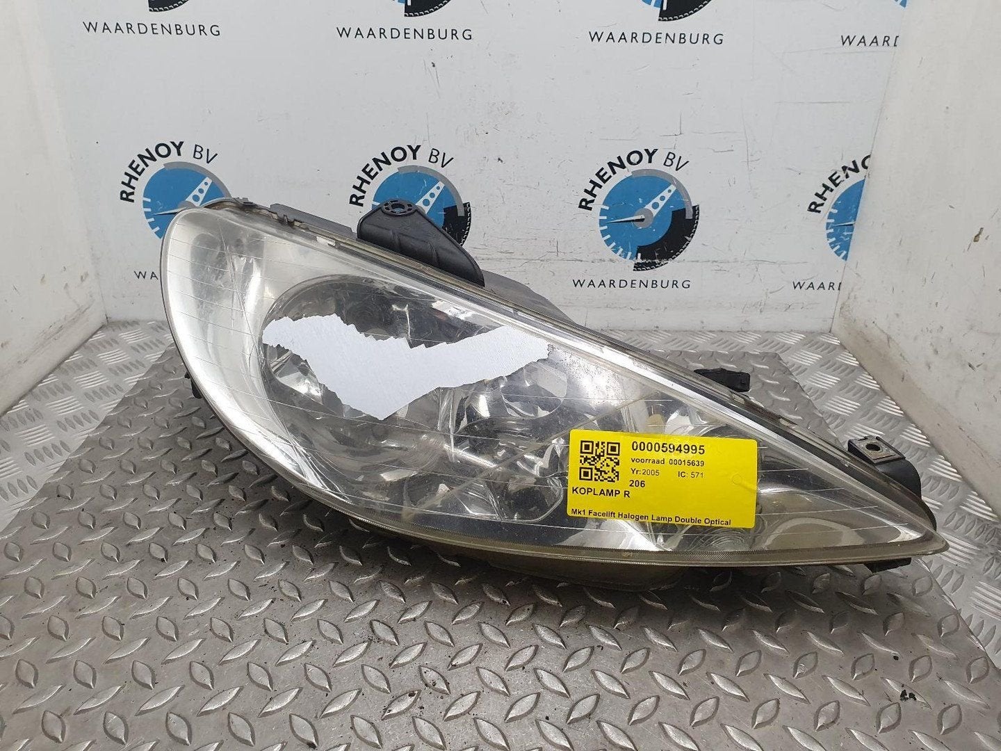PEUGEOT 206 2.0 HDi Quiksilver  KOPLAMP R 2005, Ophalen of Verzenden, Gebruikt, Stiba lid