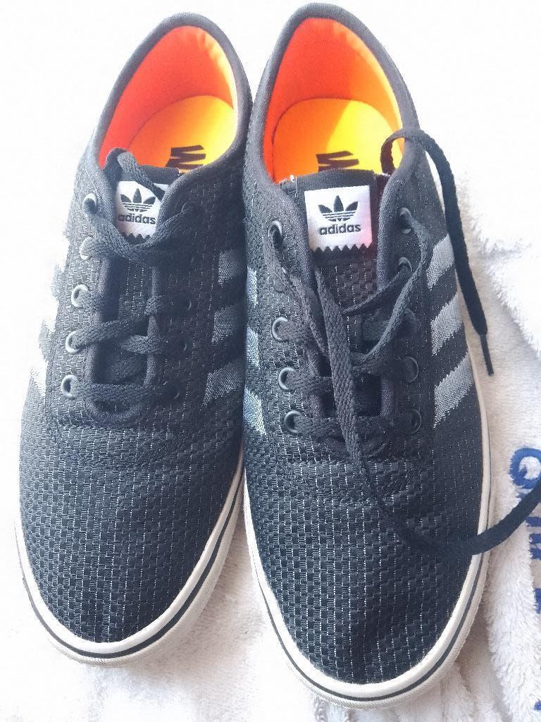 44 Adidas adiease Woven Core black tweed white solar red, Verzenden, Zwart, Adidas, Sneakers
