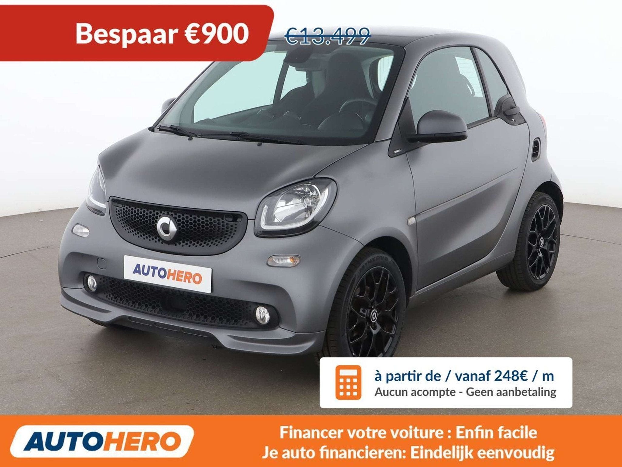 Smart Fortwo 0.9 Turbo Basis passion (automatique), Autos, Argent ou Gris, Achat, Euro 6, 2 places