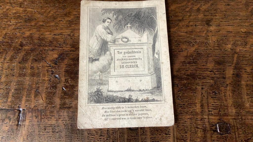 Oud prentje 1871 antwerpen, Verzamelen, Bidprentjes en Rouwkaarten, Ophalen of Verzenden