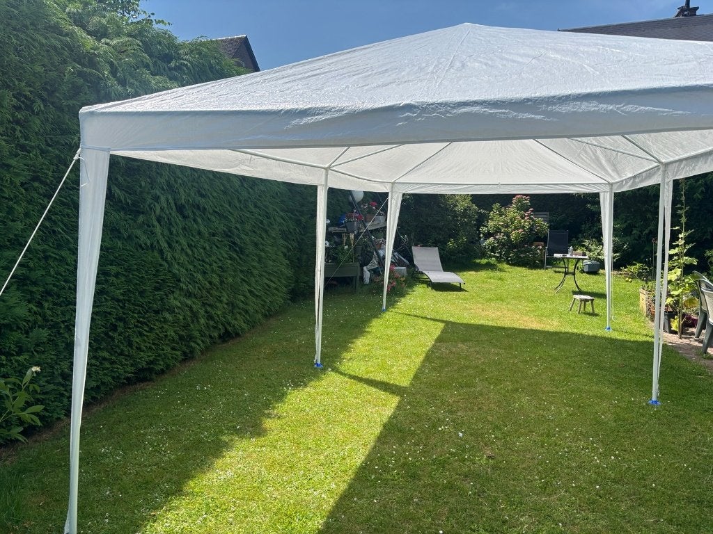 Central Park Party Feria wit tuinhuisje 2,95x5,95m, Ophalen, Minder dan 4 meter, 2 meter of meer, Zo goed als nieuw