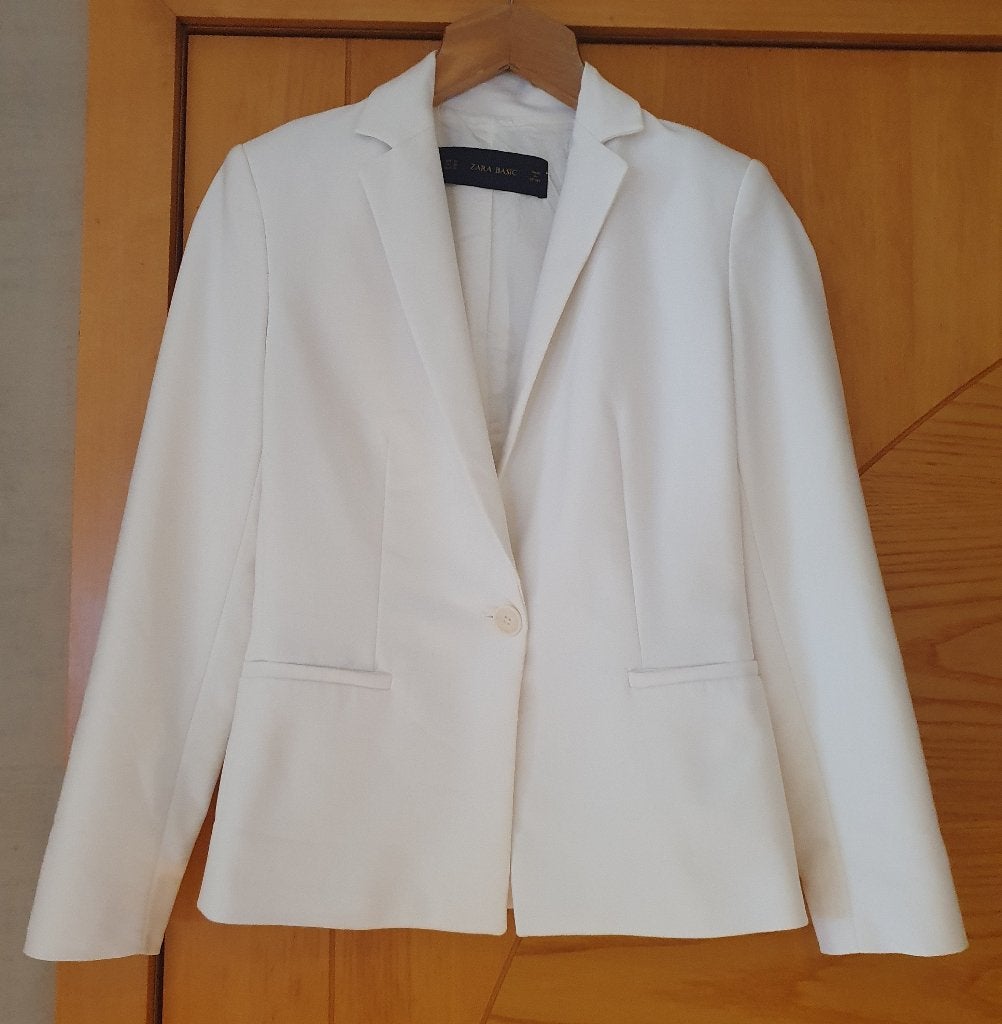 Witte vest/blazer van Zara Basic maat XS, Wit, Ophalen of Verzenden, Zo goed als nieuw, Jasje