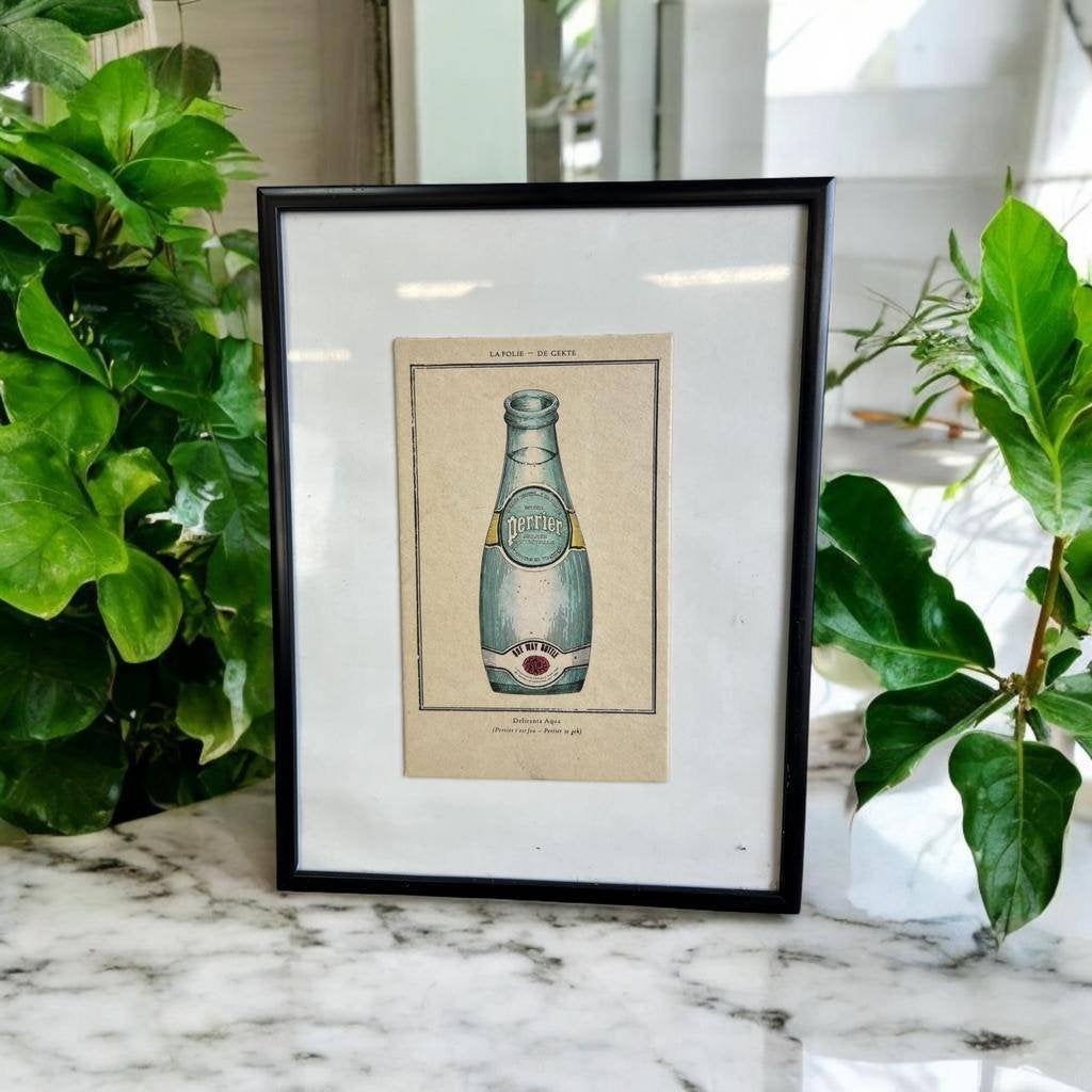 Vintage kartonnen kaart / poster PERRIER, Antiquités & Art, Art | Eaux-fortes & Gravures, Enlèvement
