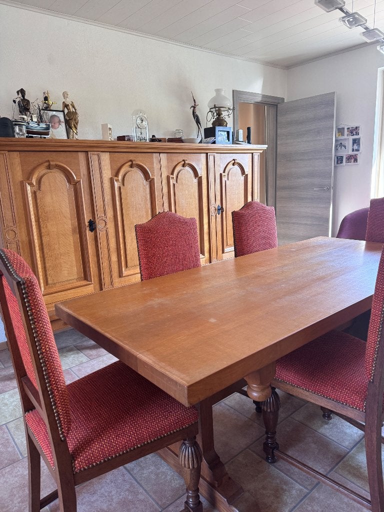 Salle à manger chêne massif, Enlèvement, Utilisé, Chêne, 6 à 8 chaises