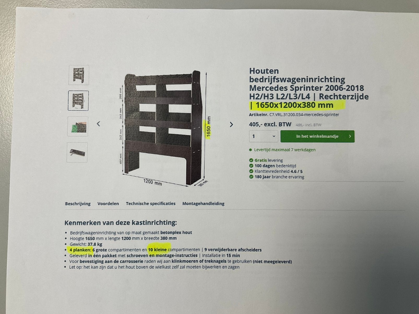 Bedrijfswageninrichting, Ophalen, Gebruikt, Mercedes-Benz