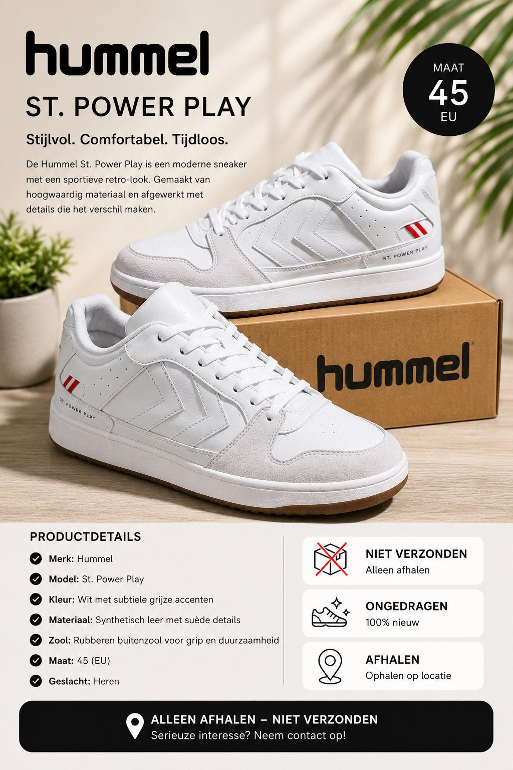 Hummel Sneakers, Ophalen, Wit, Nieuw, Sneakers