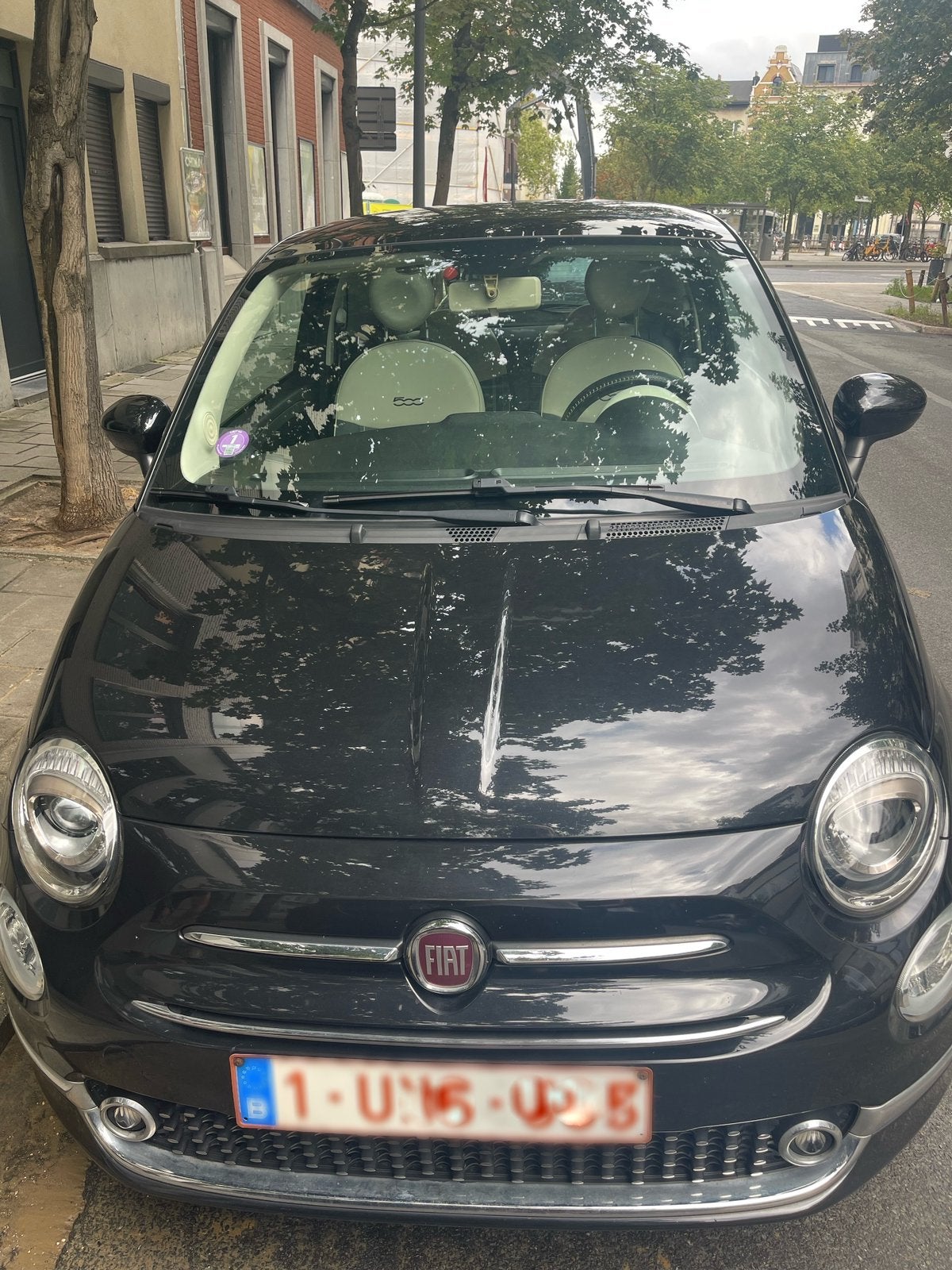 Fiat 500 / Zwart / 2018 / 62.400km, Voorwielaandrijving, 4 zetels, Stof, 4 cilinders