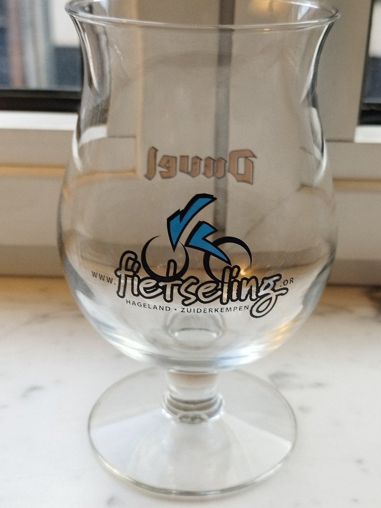 Duvel fietseling glas, Ophalen of Verzenden