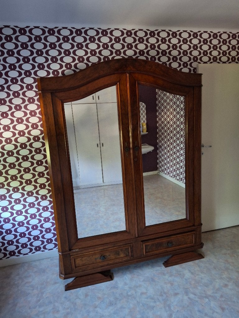 antieke kleerkast met spiegels, Antiek en Kunst, Ophalen