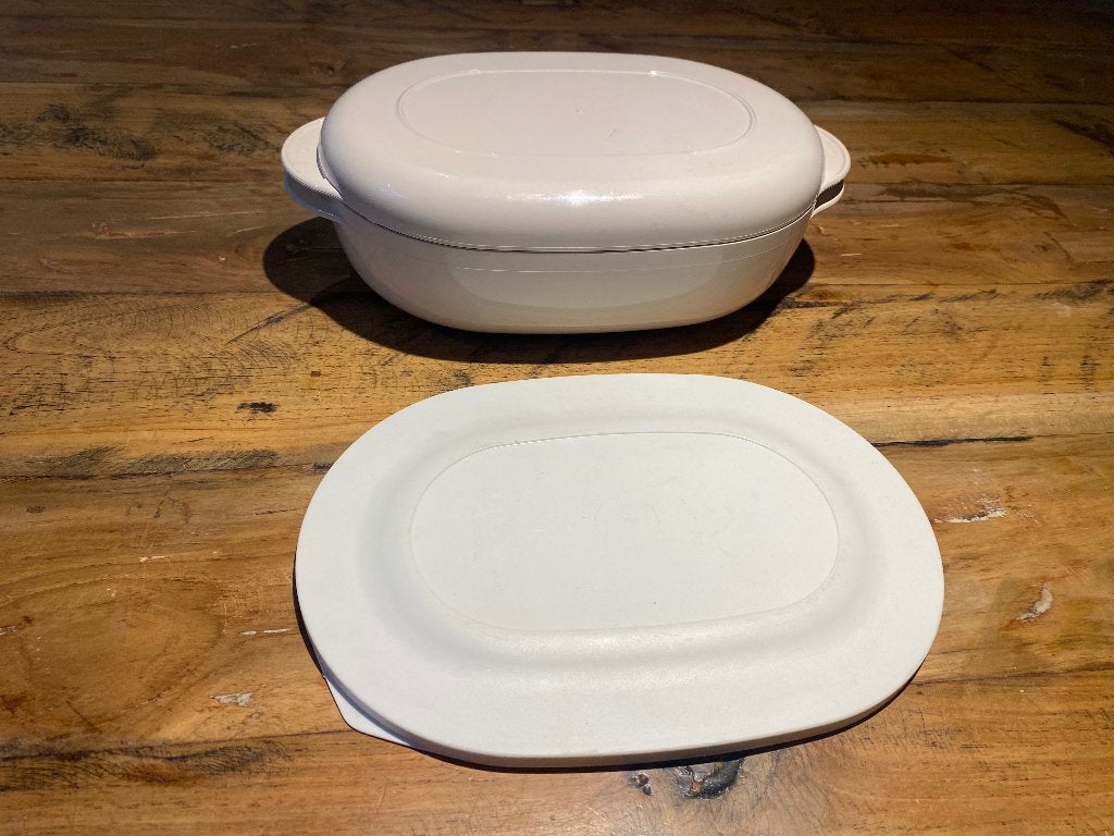 Tupperware microplus ovenschaal magnetron schaal, Verzenden, Crème, Schaal