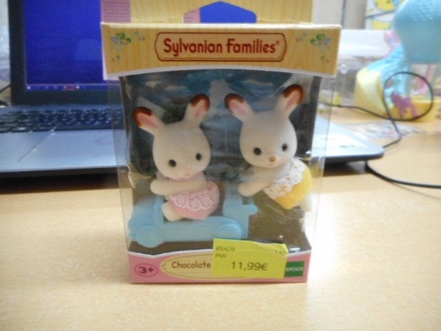 Sylvanian Families tweeling konijn met auto, Enlèvement ou Envoi, Neuf
