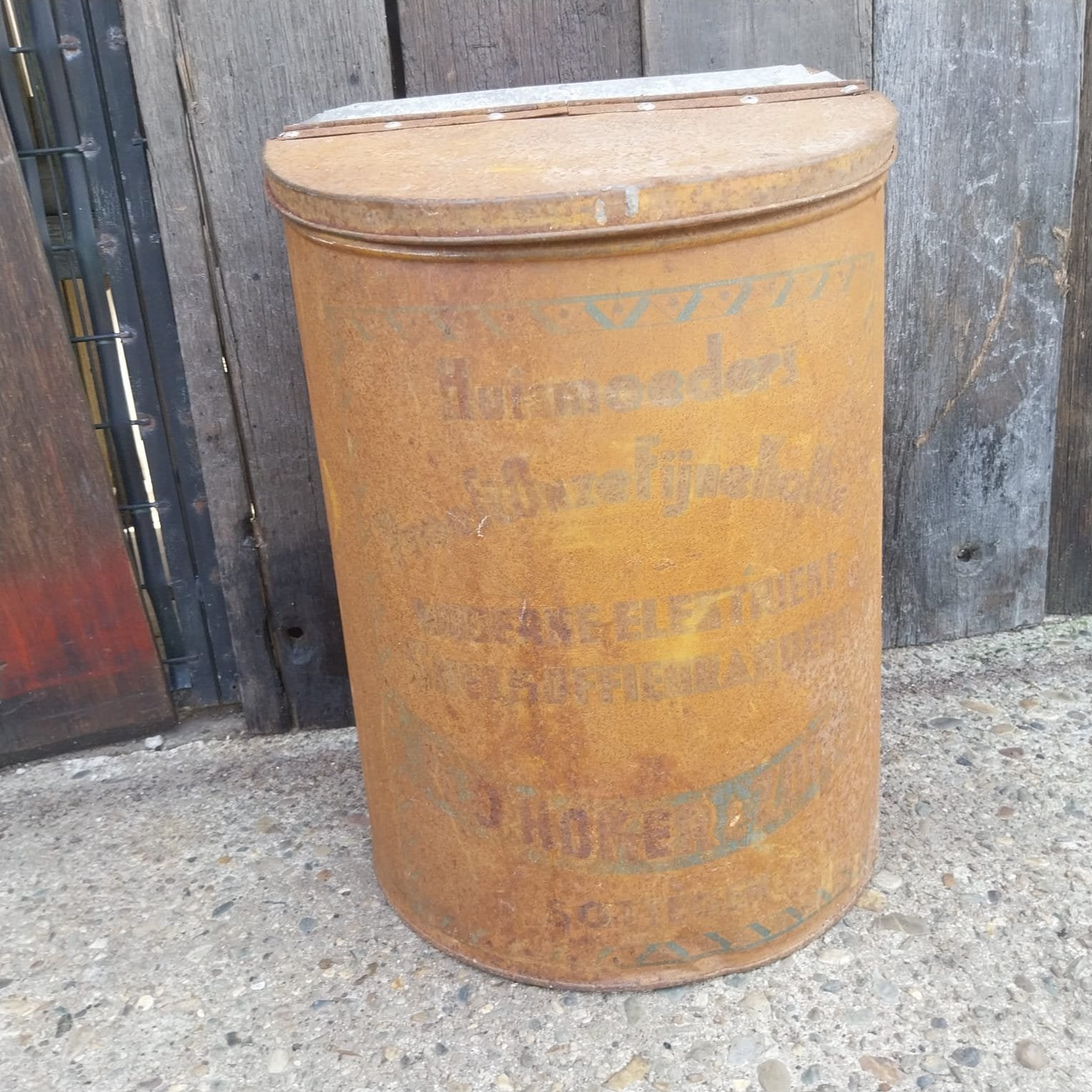 Vintage decoratief koffieblik – Humoors’ Koffijmelk, Ophalen, Gebruikt