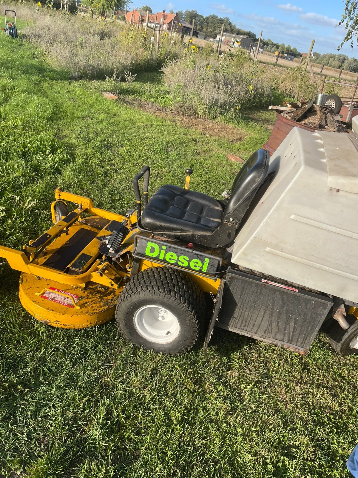 Walker diesel zitmaaier, Enlèvement ou Envoi, Utilisé, Démarrage électrique, 90 à 120 cm