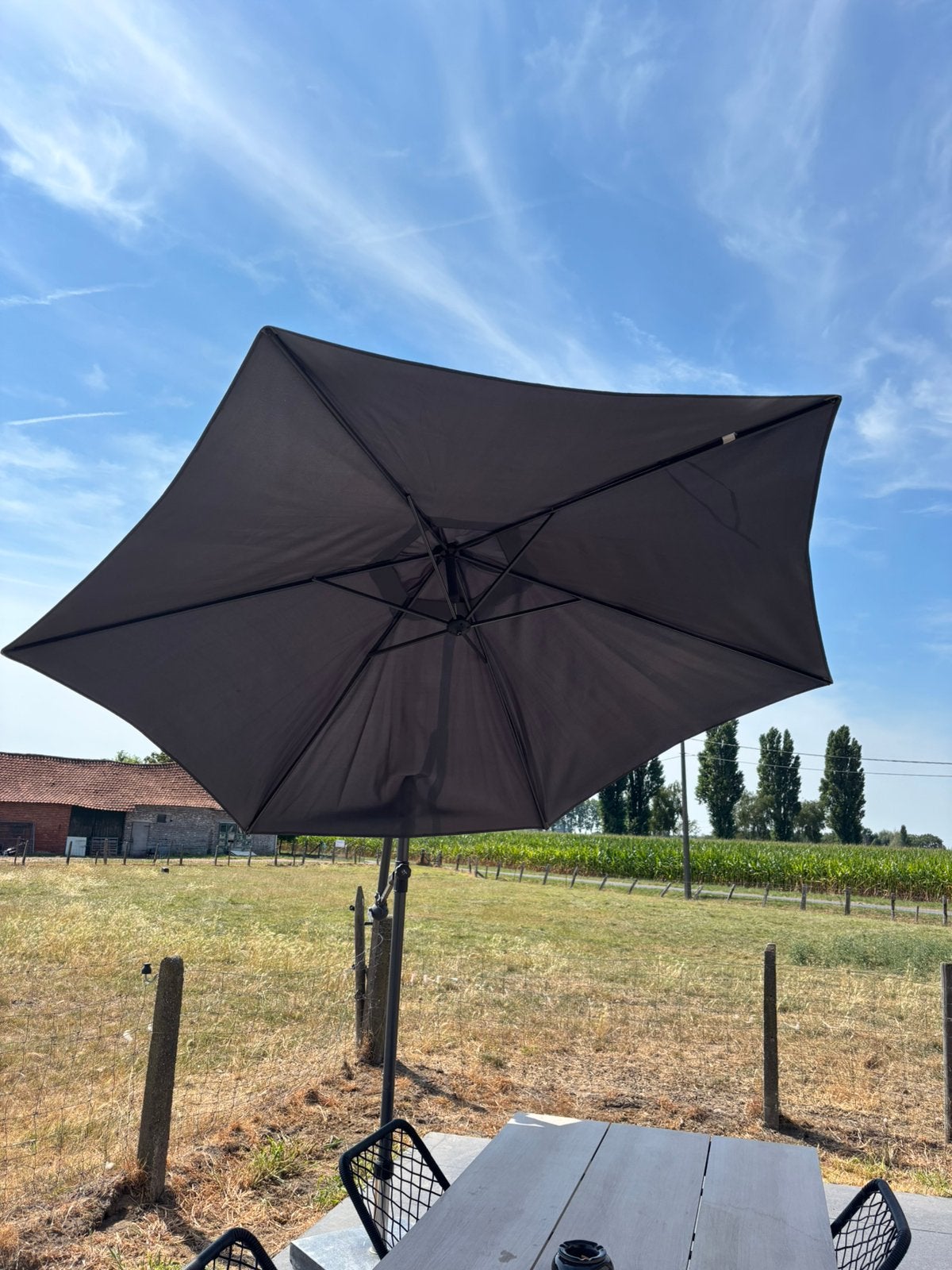 Parasol, Ophalen, Gebruikt, Kantelbaar, Zweefparasol