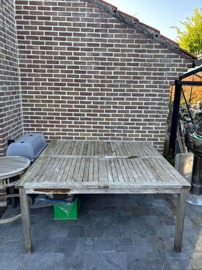 Houten teak tuintafel, Ophalen, Zo goed als nieuw