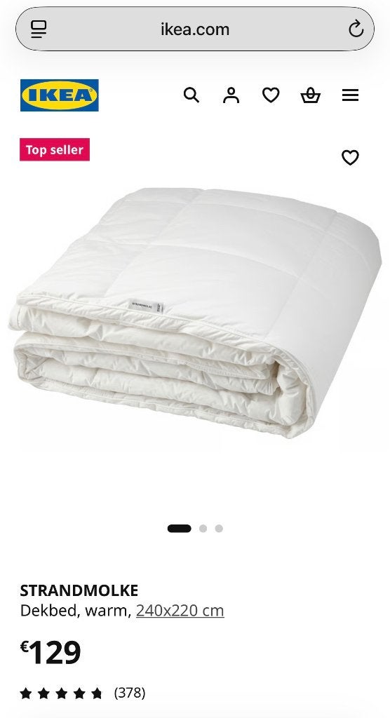 Couette chaude IKEA Strandmolke pour lit double, Maison & Meubles, Lit double, Autres matériaux, Comme neuf, Enlèvement