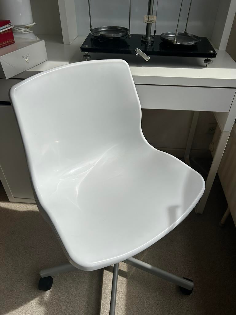 Chaise IKEA, Enlèvement, Comme neuf, Blanc, Chaise de bureau