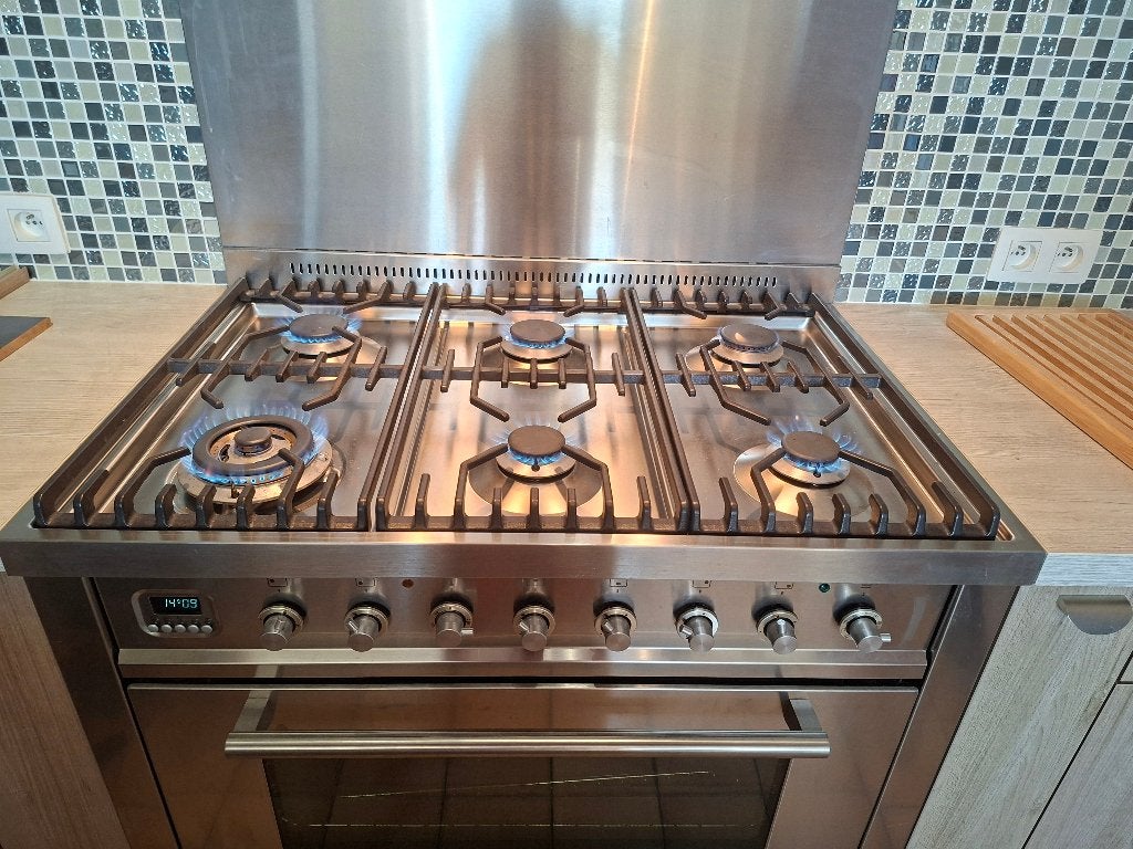 Cuisinière Boretti 90cm, BVT 96IX, Elektronische apparatuur, Gebruikt, Tussenbouw, Gas, 90 tot 95 cm
