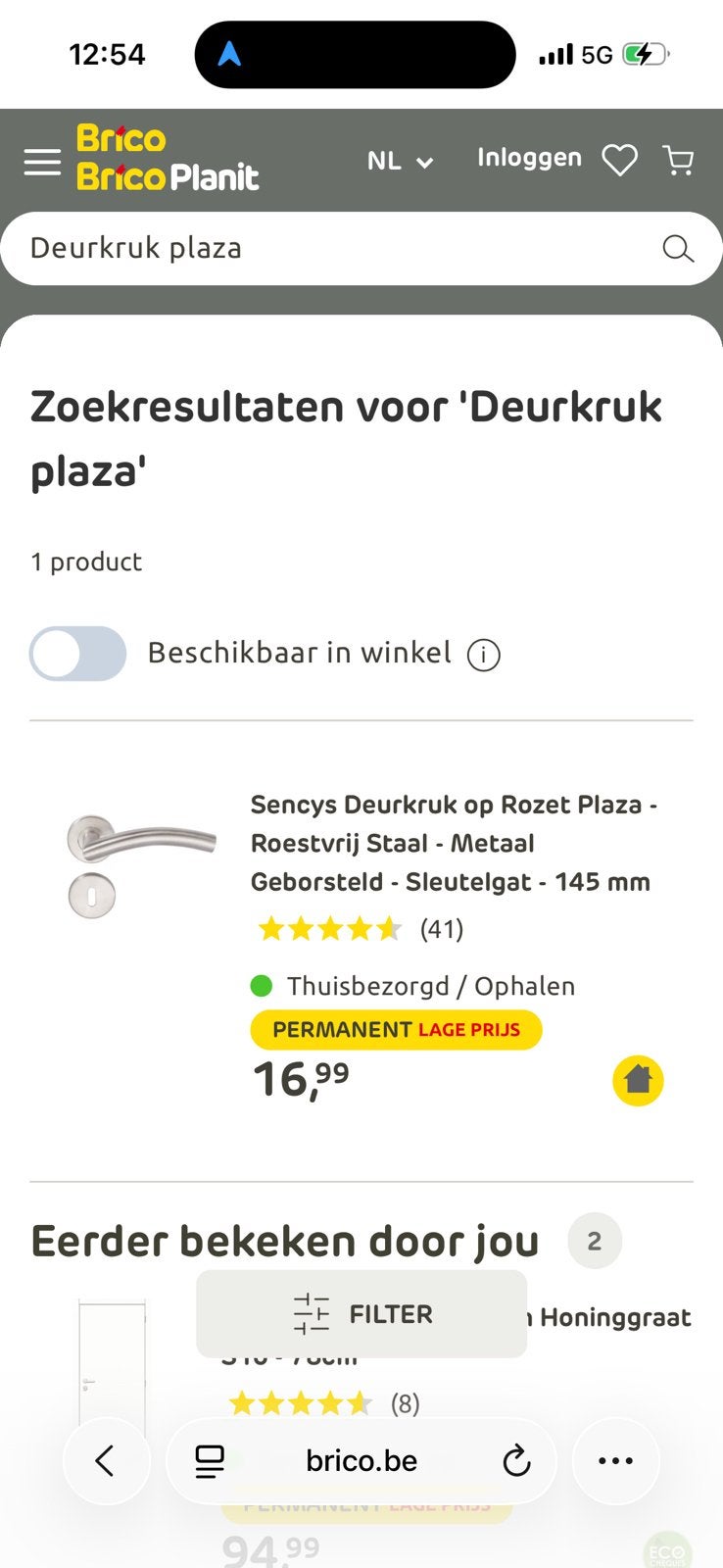 Witte schilderdeur + deurkrukset, Ophalen, Minder dan 80 cm, Binnendeur, Zo goed als nieuw