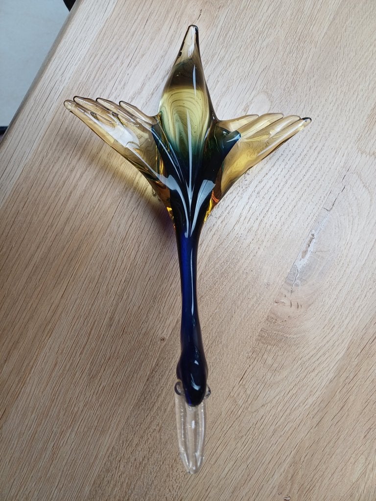 murano zwaan of eend kolbal blauw L 28, Antiek en Kunst, Ophalen