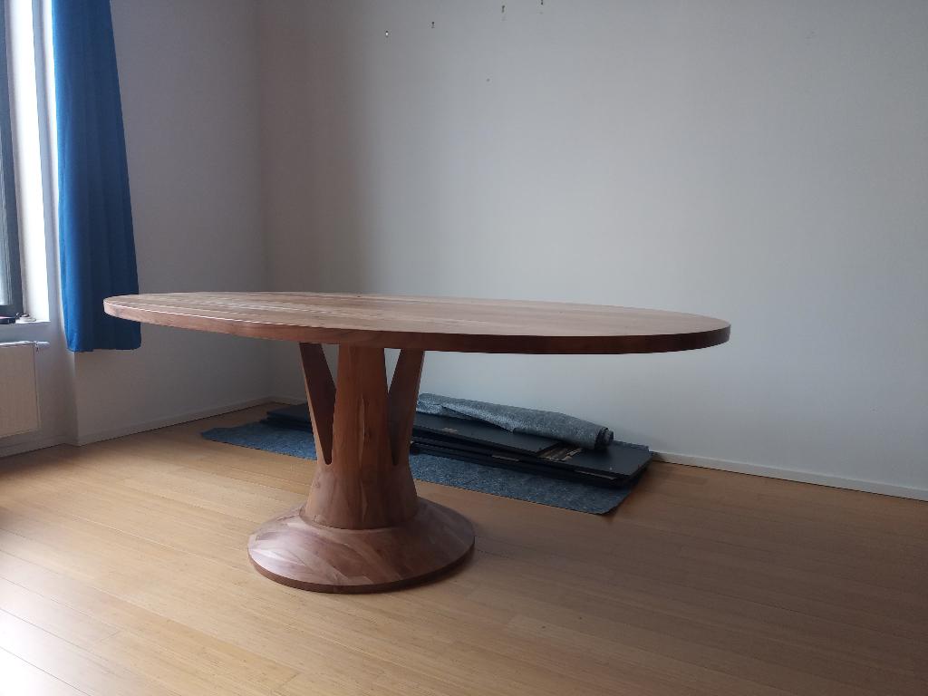 Table en bois d’acacia Made in Meubles, Huis en Inrichting, Tafels | Eettafels, Zo goed als nieuw, 100 tot 150 cm, 200 cm of meer