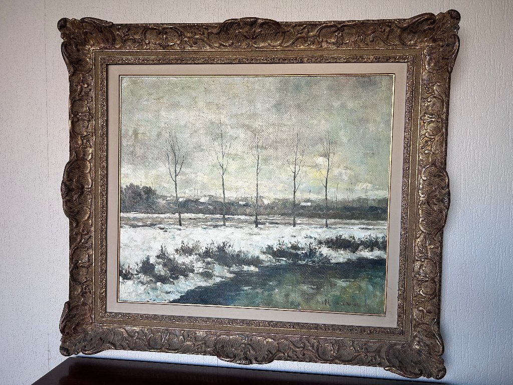 Schilderij Mia Van Genesen, olie/doek, Antiquités & Art, Art | Peinture | Classique, Enlèvement