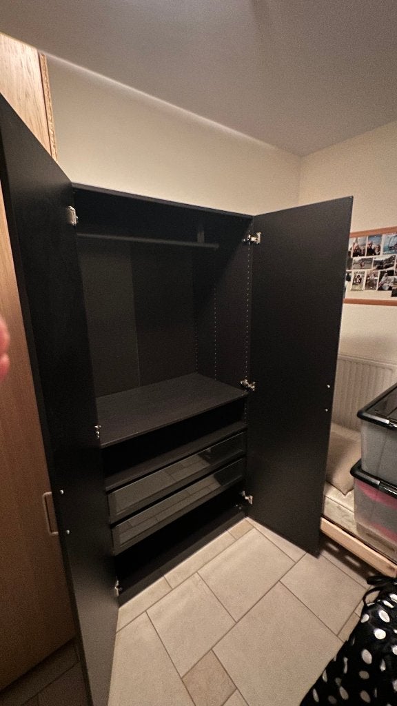 Armoire IKEA PAX noir-brun 100x200 -  comme neuve, Maison & Meubles, Comme neuf, Enlèvement, 200 cm ou plus, Avec tiroir(s)