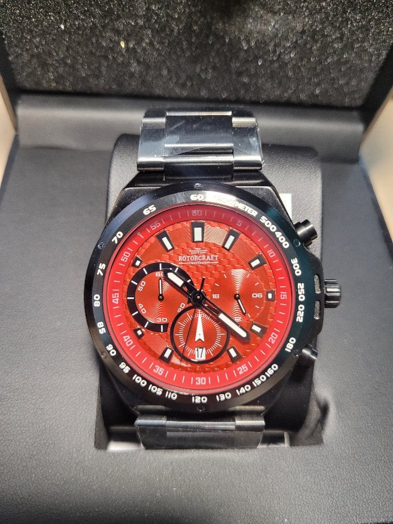 Rotorcraft Raptor RC7103 Sport Chrono Nieuw! t.w.v €509-,, Enlèvement ou Envoi, Étanche, Neuf, Noir