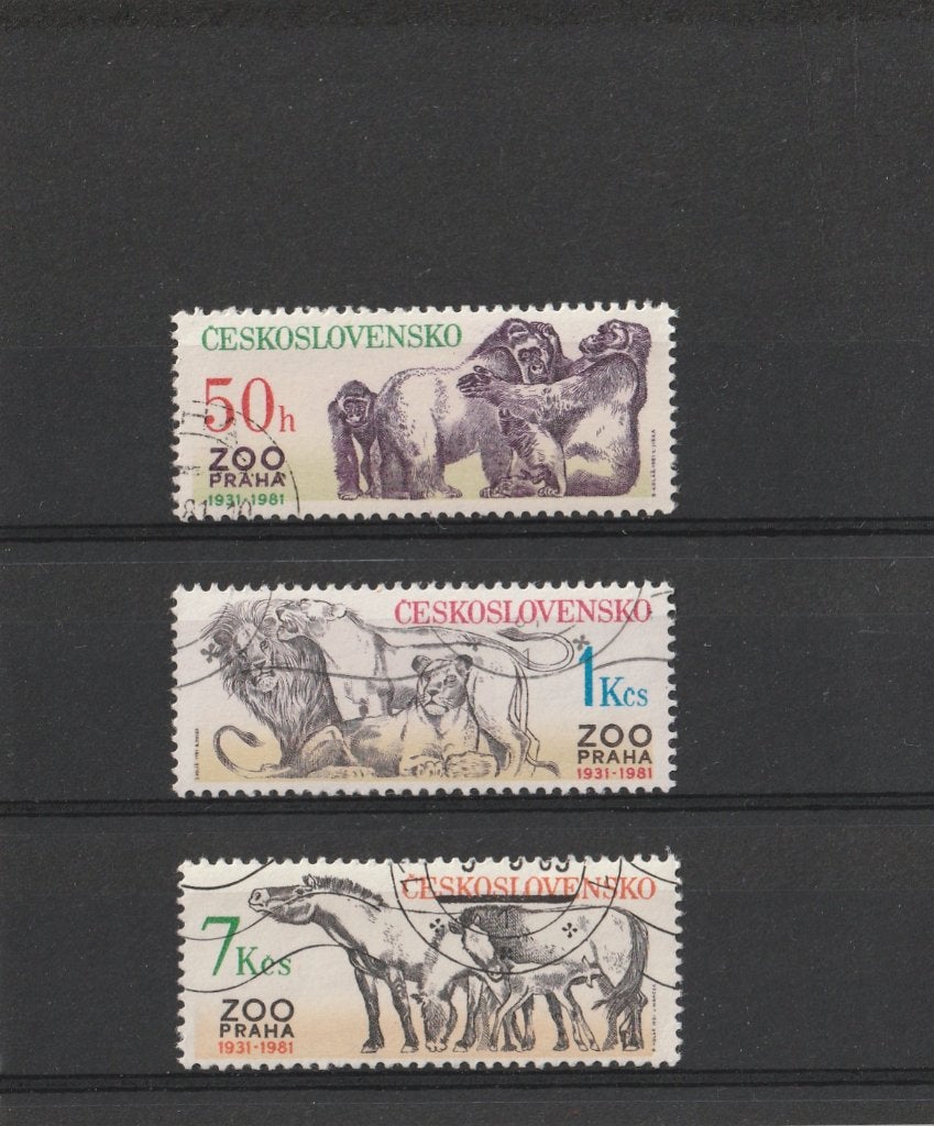 SERIE  WILDE  ZOOGDIEREN  ZOO  PRAAG, Postzegels en Munten, Ophalen of Verzenden, Gestempeld, Dier of Natuur