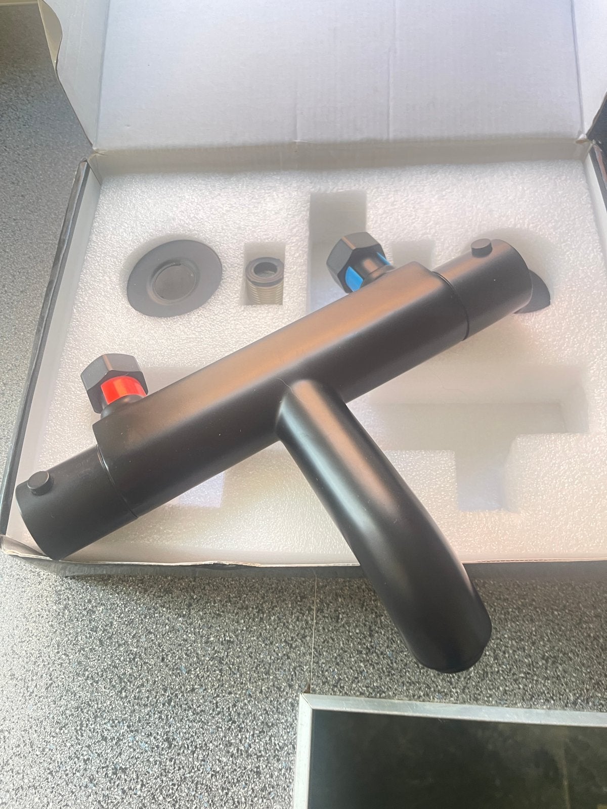 Brauer Opbouw Bad- en Douchekraan Thermostatisch Mat Zwart, Ophalen of Verzenden, Nieuw, Bad
