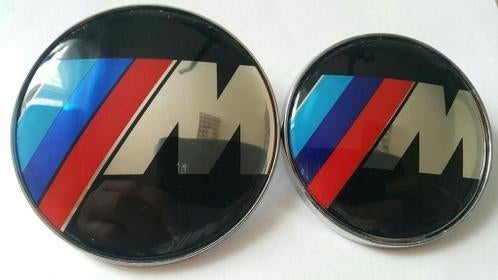 Bmw emblemen M style motorkap + koffer 2x82 mm of 82mm +74mm, Achterklep, Nieuw, Ophalen of Verzenden, Achter