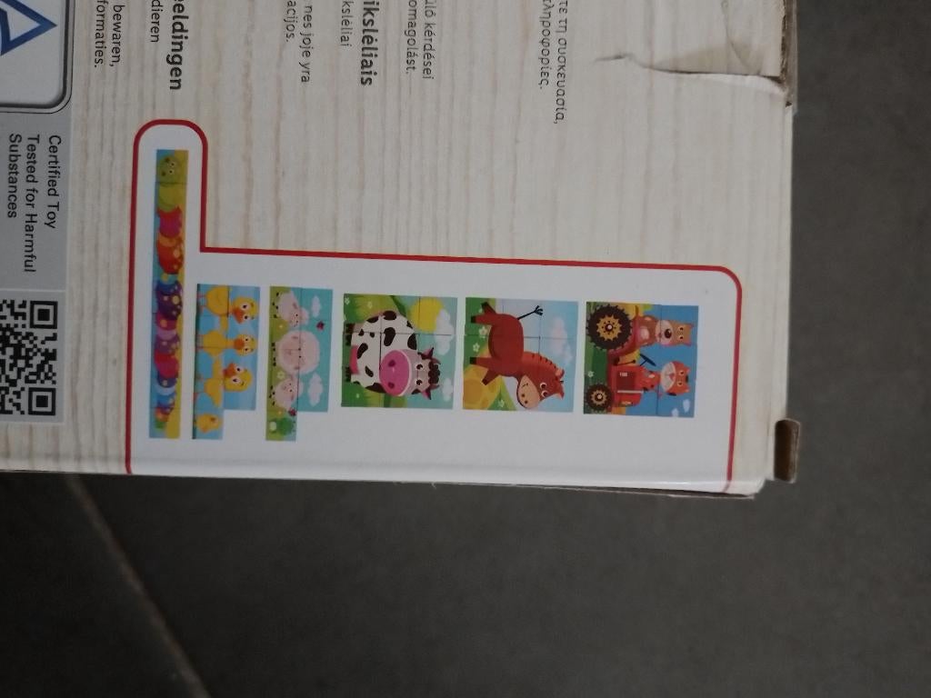 Aldi blokken puzzel dieren hout nieuw, Ophalen of Verzenden, Nieuw, Van hout
