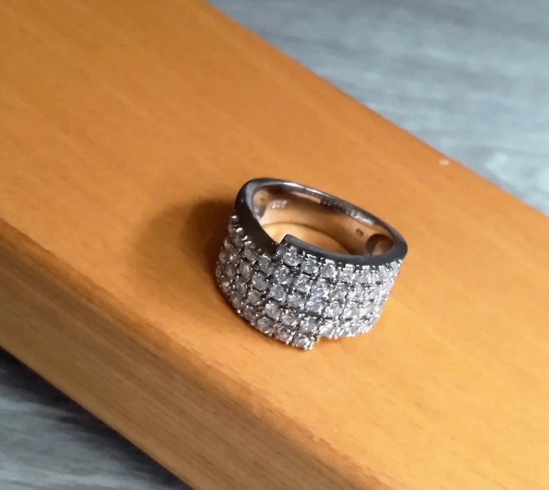 Bague en argent 18 mm, Bijoux, Sacs & Beauté, Bagues, Enlèvement ou Envoi, 18 à 19, Comme neuf, Femme