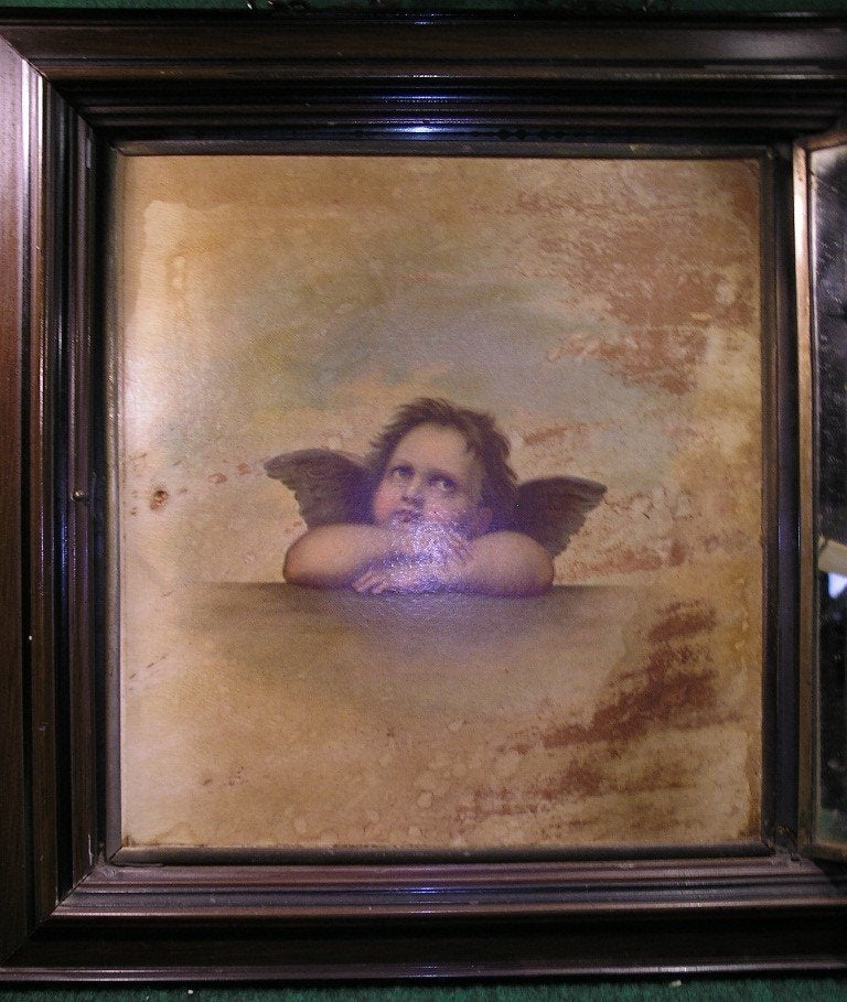 ANTIEKE TRIPTISCHE/HOUTEN OMSNOERINGSSPIEGELS, Ophalen of Verzenden