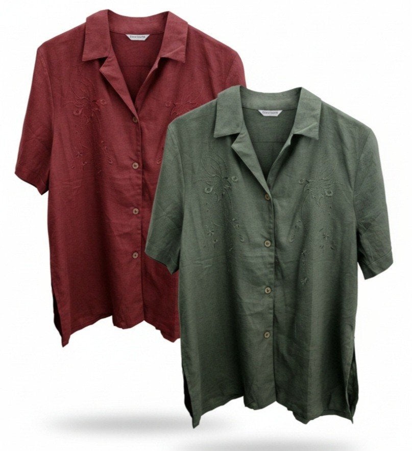 2 Nieuwe Blouses Met Kaartjes DamDamSi - Maat L, Kleding | Dames, Maat 42/44 (L), Nieuw, Ophalen of Verzenden, Groen