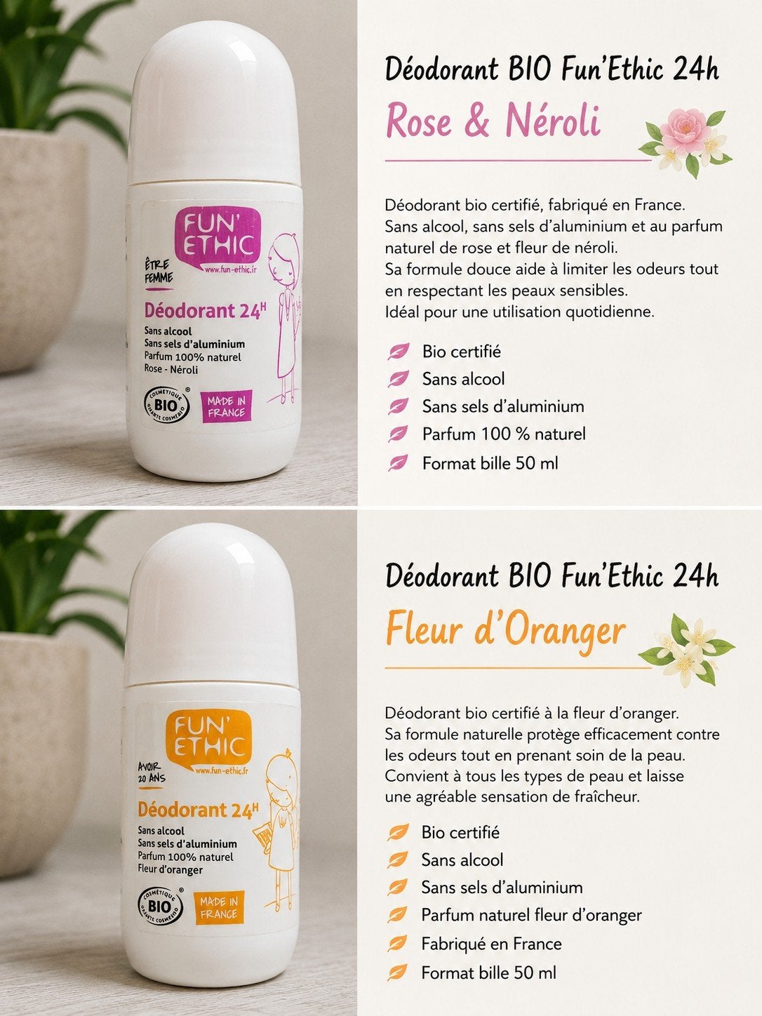 Déodorant BIO Fun'Ethic 24h, Handtassen en Accessoires, Uiterlijk | Parfum, Nieuw