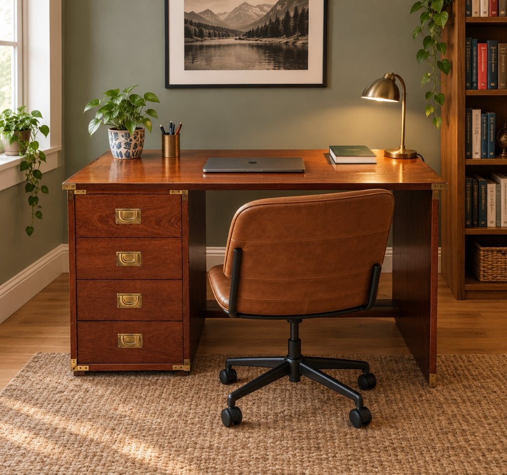 Bureau vintage du milieu du siècle, Vintage, Enlèvement, Bois, Utilisé
