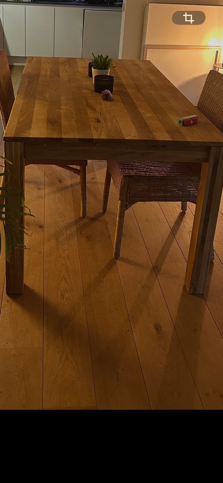 Table chêne massif, Huis en Inrichting, Tafels | Eettafels, Ophalen, Zo goed als nieuw, Eikenhout